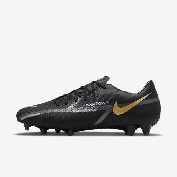 Nike Phantom GT2 Academy MG Multi-Ground Voetbalschoenen Heren Zwart Metal Goud Donkergrijs Metal Donkergrijs | NK412CEB