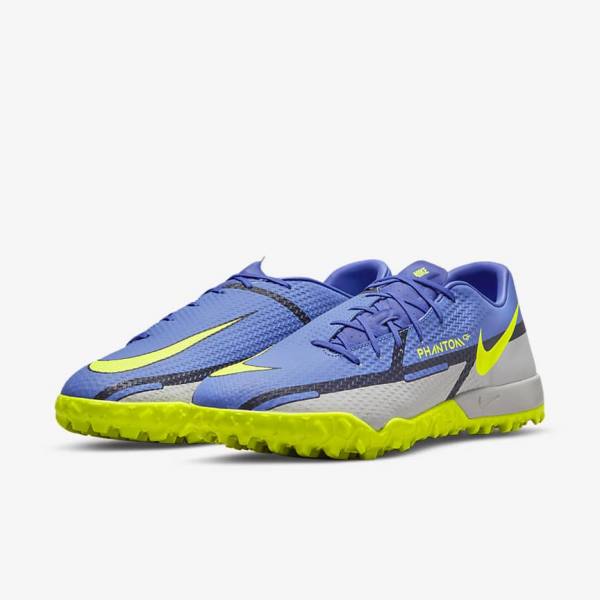 Nike Phantom GT2 Academy TF Turf Voetbalschoenen Heren Blauw Grijs | NK596FCP