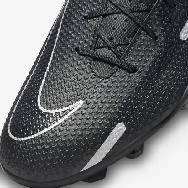 Nike Phantom GT2 Club MG Multi-Ground Voetbalschoenen Heren Zwart Donkergrijs Metal Zilver | NK083JOC