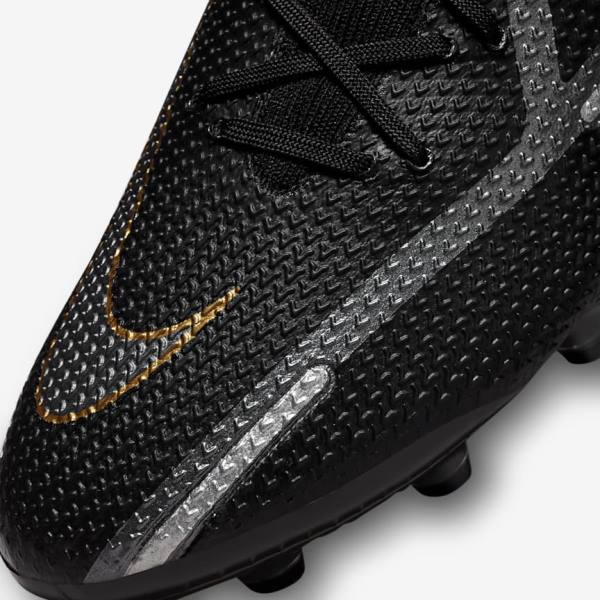 Nike Phantom GT2 Dynamic Fit Elite AG-Pro Artificial-Grass Voetbalschoenen Dames Zwart Metal Goud Metal Zilver Metal Donkergrijs | NK078TYF