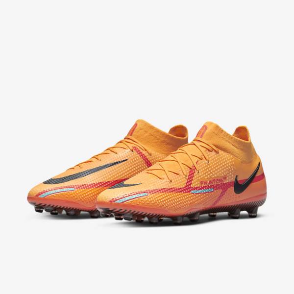 Nike Phantom GT2 Dynamic Fit Elite AG-Pro Artificial-Grass Voetbalschoenen Dames Oranje Lichtrood Zwart | NK512ANG