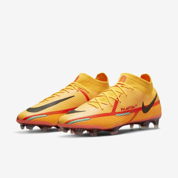 Nike Phantom GT2 Dynamic Fit Elite FG Firm-Ground Voetbalschoenen Dames Oranje Lichtrood Zwart | NK481ROB