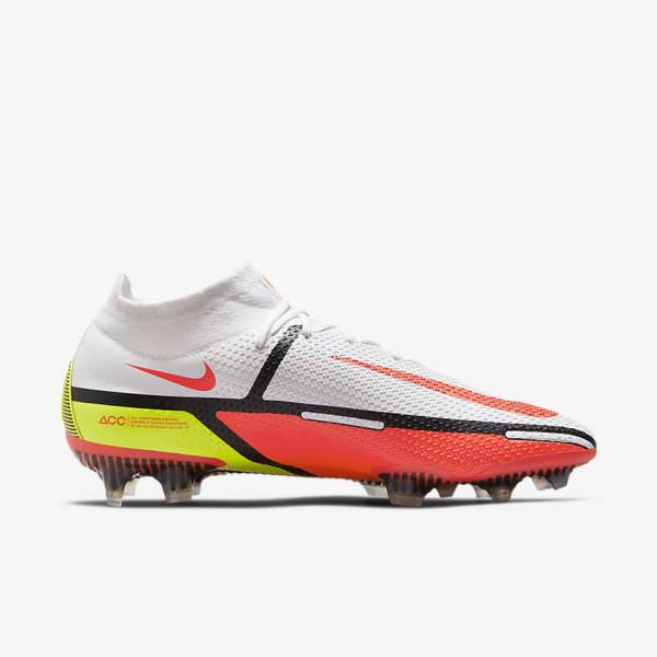 Nike Phantom GT2 Dynamic Fit Elite FG Firm-Ground Voetbalschoenen Heren Wit Lichtrood | NK843BRU