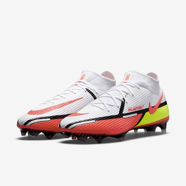 Nike Phantom GT2 Dynamic Fit Elite FG Firm-Ground Voetbalschoenen Heren Wit Lichtrood | NK843BRU