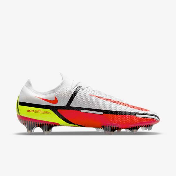 Nike Phantom GT2 Elite FG Firm-Ground Voetbalschoenen Dames Wit Zwart Lichtrood | NK238RGJ