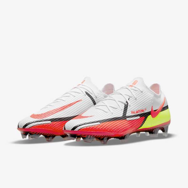 Nike Phantom GT2 Elite FG Firm-Ground Voetbalschoenen Dames Wit Zwart Lichtrood | NK238RGJ