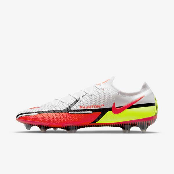 Nike Phantom GT2 Elite FG Firm-Ground Voetbalschoenen Dames Wit Zwart Lichtrood | NK238RGJ