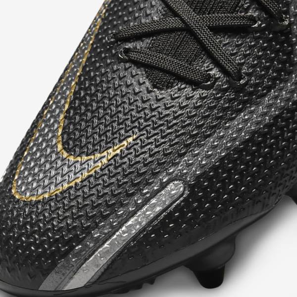 Nike Phantom GT2 Elite SG-Pro AC Soft-Ground Voetbalschoenen Dames Zwart Metal Goud Metal Zilver Metal Donkergrijs | NK470IKQ