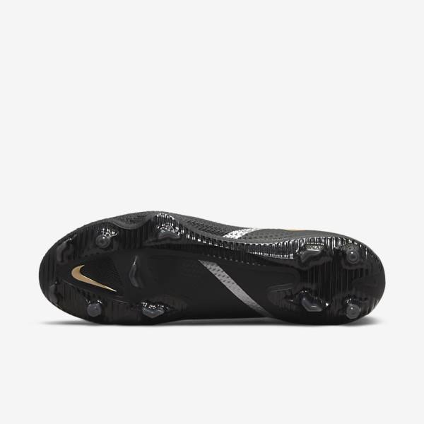 Nike Phantom GT2 Pro Dynamic Fit FG Firm-Ground Voetbalschoenen Dames Zwart Metal Goud Metal Zilver Metal Donkergrijs | NK031VOS