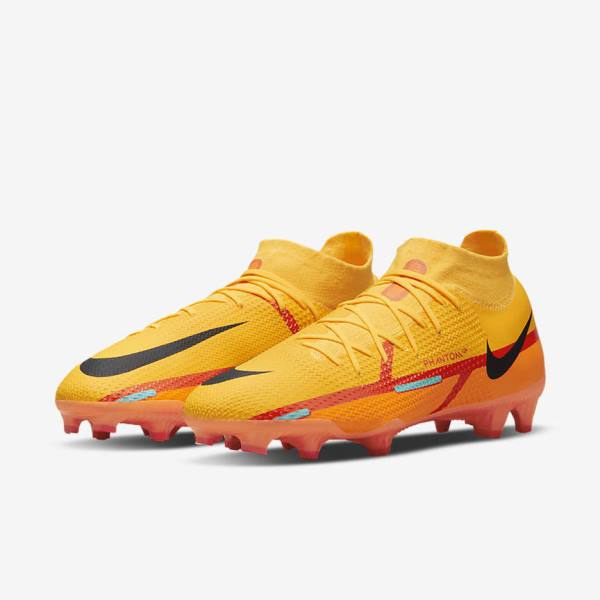 Nike Phantom GT2 Pro Dynamic Fit FG Firm-Ground Voetbalschoenen Dames Oranje Lichtrood Zwart | NK467MOL