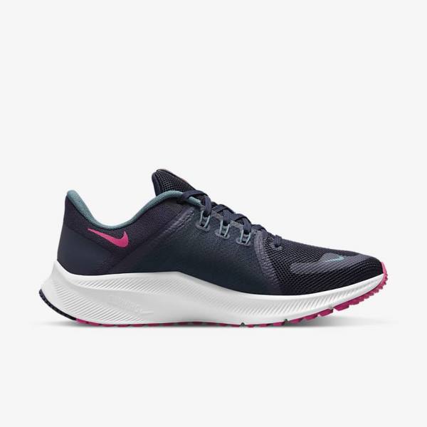 Nike Quest 4 Weg Hardloopschoenen Dames Blauw Grijs Groen Wit Roze | NK381ZDH