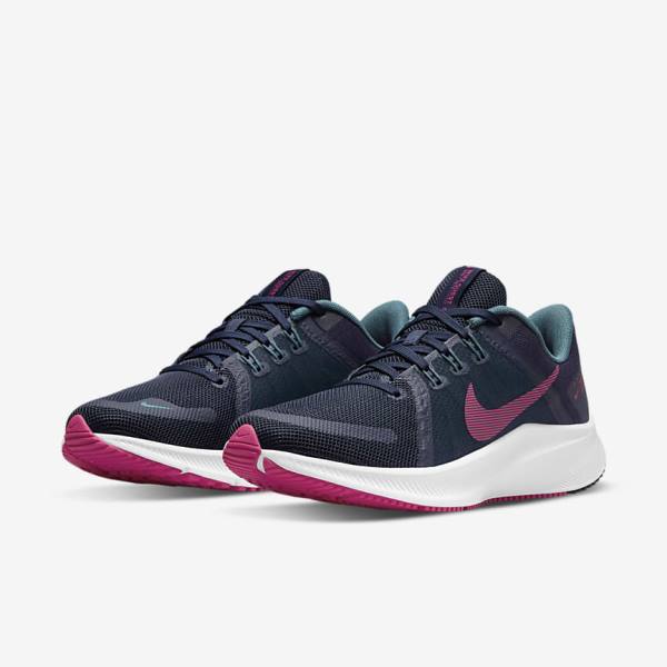 Nike Quest 4 Weg Hardloopschoenen Dames Blauw Grijs Groen Wit Roze | NK381ZDH