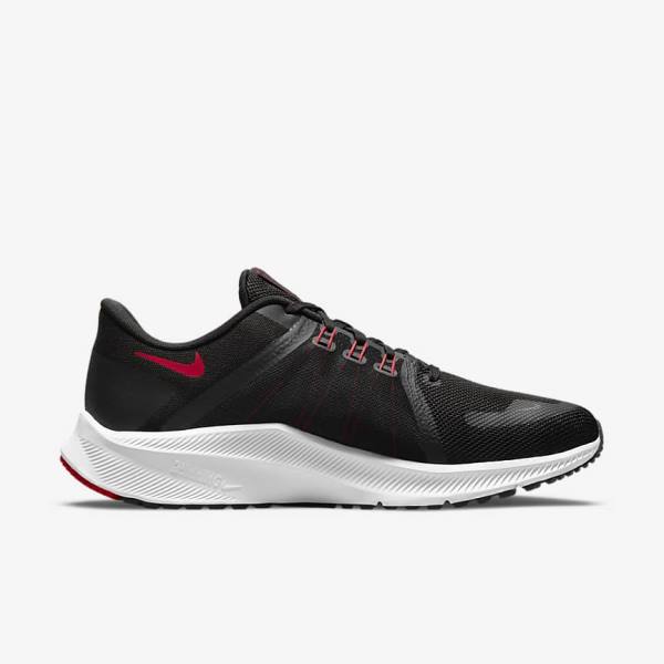 Nike Quest 4 Weg Hardloopschoenen Heren Zwart Wit Donkergrijs Rood | NK751SER