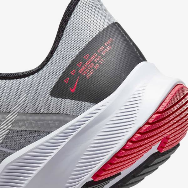 Nike Quest 4 Weg Hardloopschoenen Heren Lichtgrijs Zwart Rood Wit | NK984ZJU