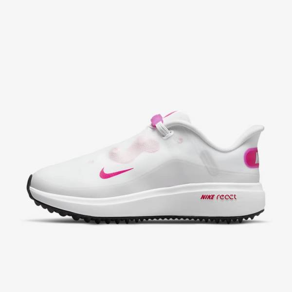 Nike React Ace Tour Golfschoenen Dames Wit Zwart Roze | NK602NHU