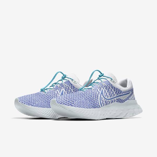 Nike React Infinity Run 3 By You Custom Weg Hardloopschoenen Dames Wit Blauw Wit | NK024YMW