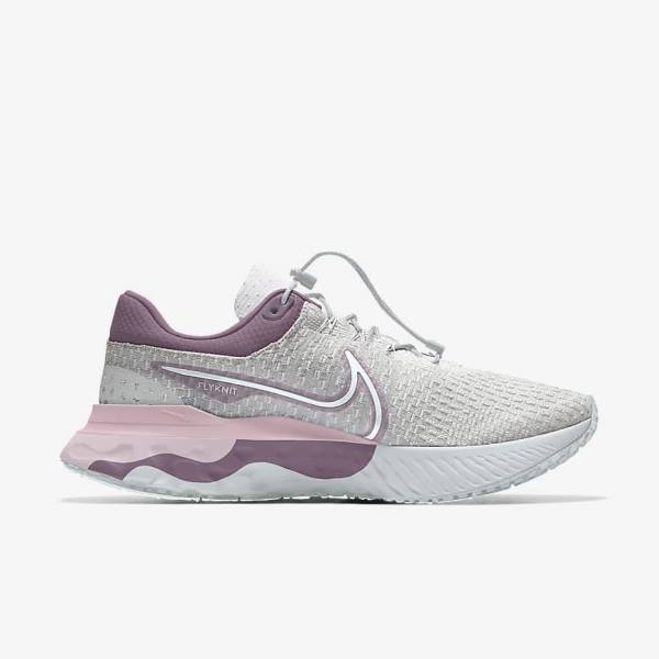 Nike React Infinity Run 3 By You Custom Weg Hardloopschoenen Dames Grijs Platina Grijs | NK453OBM