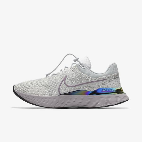 Nike React Infinity Run 3 By You Custom Weg Hardloopschoenen Heren Grijs Platina Grijs | NK716SQT