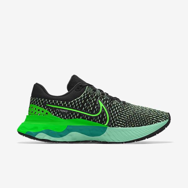 Nike React Infinity Run 3 By You Custom Weg Hardloopschoenen Heren Zwart Groen | NK802VAE