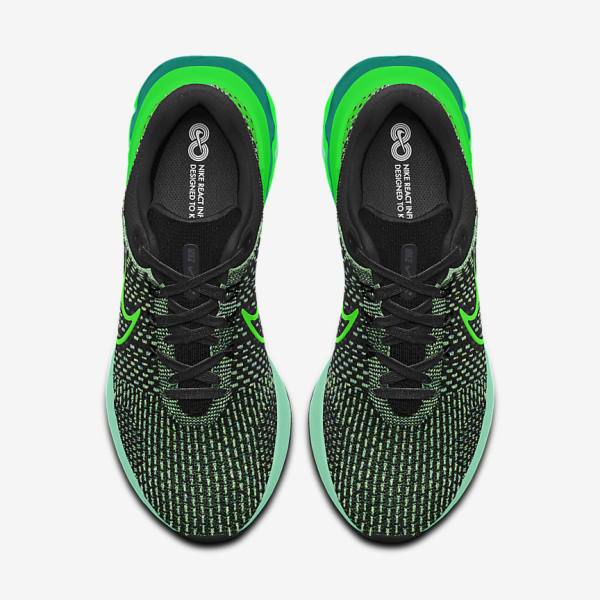 Nike React Infinity Run 3 By You Custom Weg Hardloopschoenen Heren Zwart Groen | NK802VAE