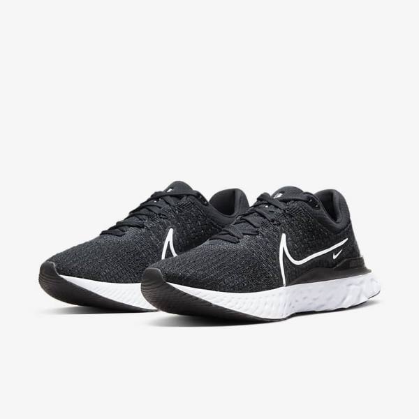 Nike React Infinity Run Flyknit 3 Weg Hardloopschoenen Dames Zwart Wit | NK297DOC