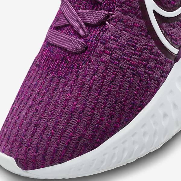 Nike React Infinity Run Flyknit 3 Weg Hardloopschoenen Dames Lichtbordeaux Roze Wit | NK298PMR