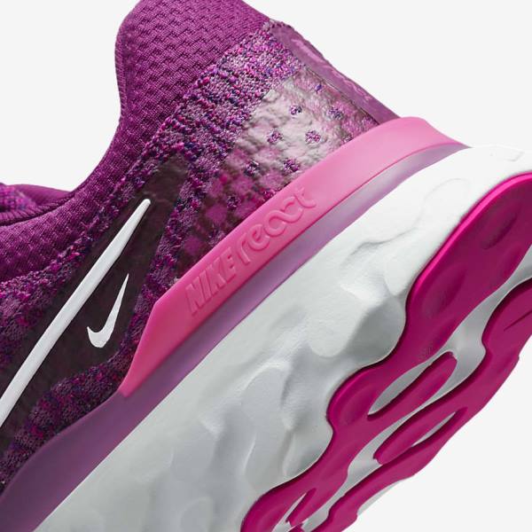 Nike React Infinity Run Flyknit 3 Weg Hardloopschoenen Dames Lichtbordeaux Roze Wit | NK298PMR