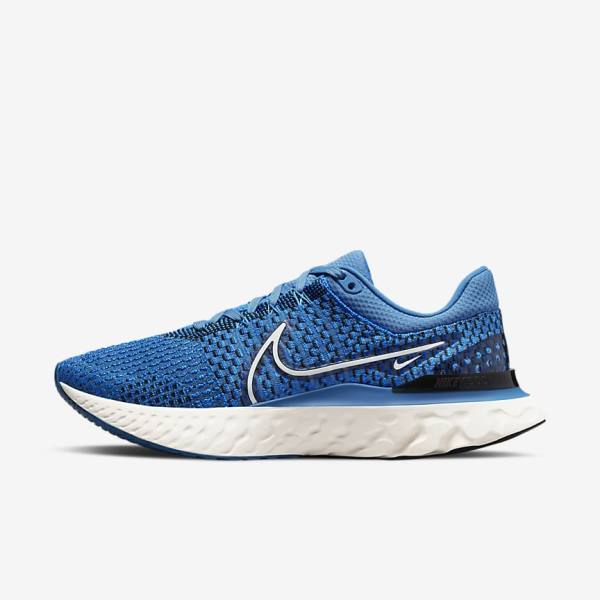 Nike React Infinity Run Flyknit 3 Weg Hardloopschoenen Heren Blauw Zwart | NK547BOA