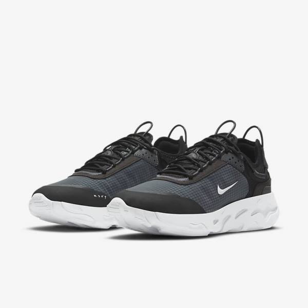 Nike React Live Sneakers Heren Zwart Donkergrijs Wit | NK839KYH