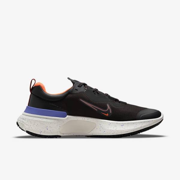 Nike React Miler 2 Shield Weatherised Weg Hardloopschoenen Heren Zwart Oranje Indigo | NK704GUM