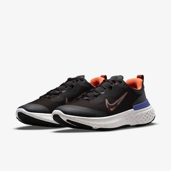 Nike React Miler 2 Shield Weatherised Weg Hardloopschoenen Heren Zwart Oranje Indigo | NK704GUM