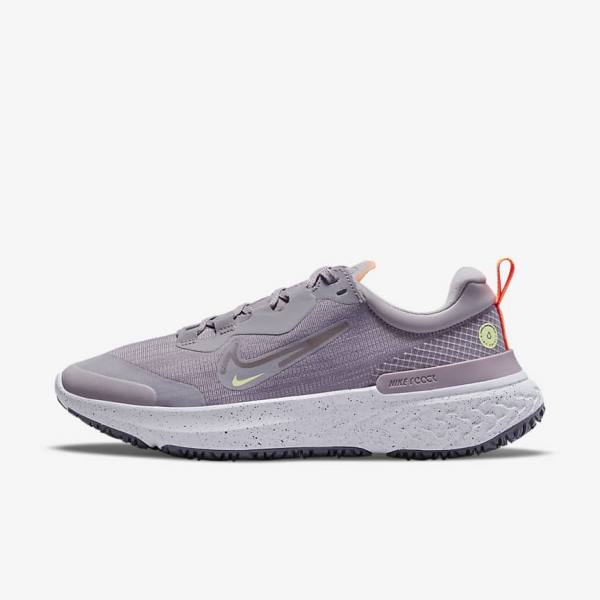 Nike React Miler 2 Shield Weatherised Weg Hardloopschoenen Dames Grijs Oranje Paars | NK925HMZ