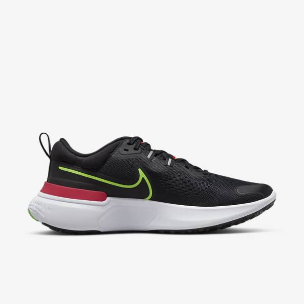 Nike React Miler 2 Weg Hardloopschoenen Heren Zwart Rood Wit Groen | NK432HPY