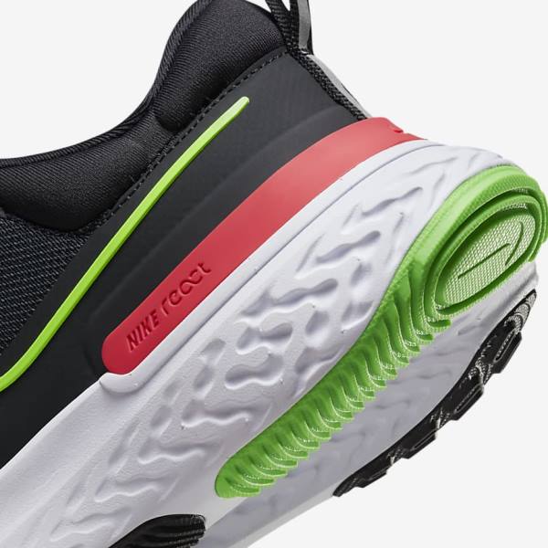 Nike React Miler 2 Weg Hardloopschoenen Heren Zwart Rood Wit Groen | NK432HPY