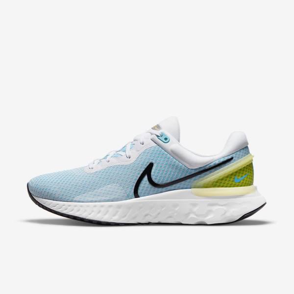 Nike React Miler 3 Weg Hardloopschoenen Heren Wit Blauw Zwart | NK592MLW