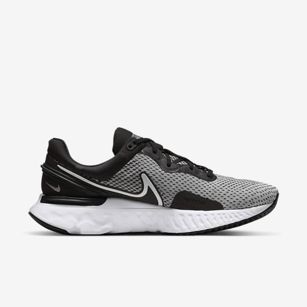 Nike React Miler 3 Weg Hardloopschoenen Heren Wit Zwart Metal Zilver | NK653RJG