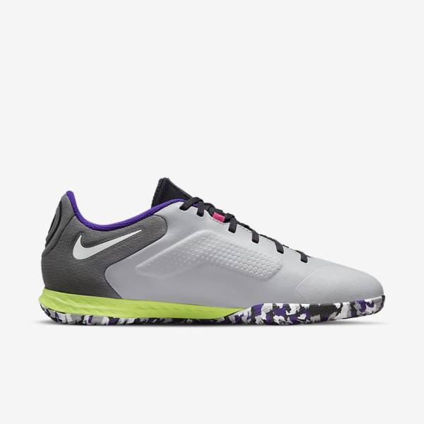 Nike React Tiempo Legend 9 Pro IC Indoor-Court Voetbalschoenen Dames Lichtgrijs Wit | NK153HFE