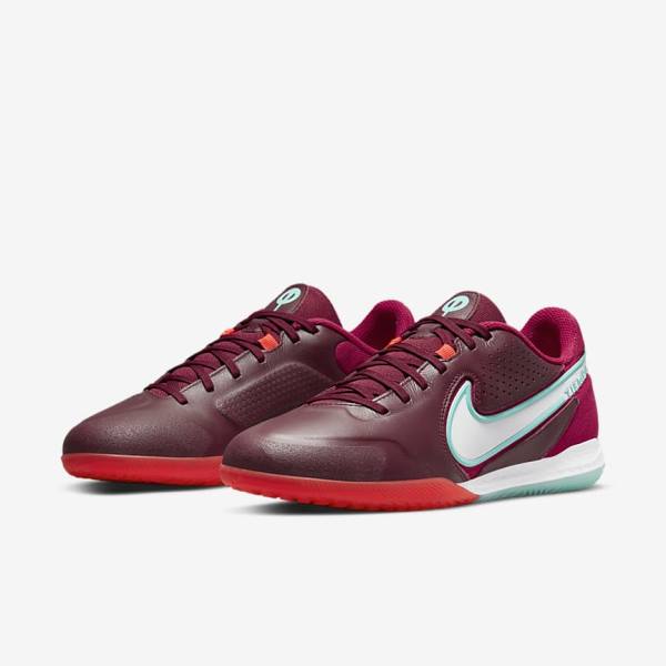 Nike React Tiempo Legend 9 Pro IC Indoor-Court Voetbalschoenen Dames Rood Lichtrood Wit | NK405BON