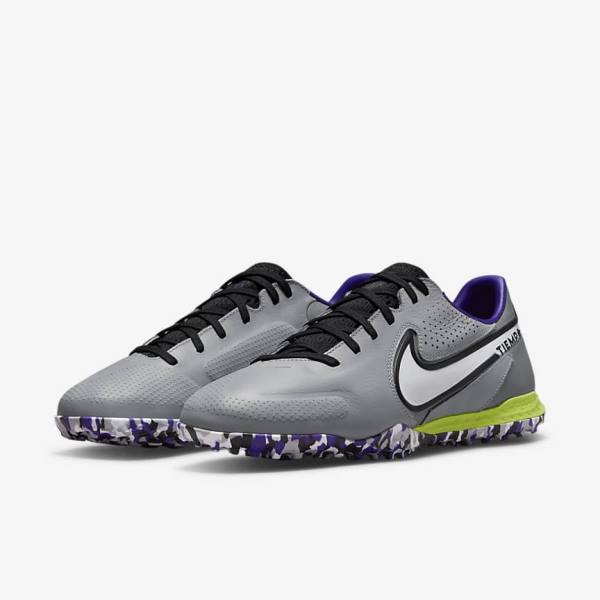 Nike React Tiempo Legend 9 Pro TF Turf Voetbalschoenen Heren Lichtgrijs Wit | NK017ALE