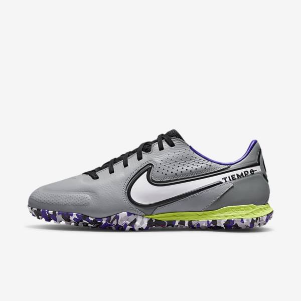 Nike React Tiempo Legend 9 Pro TF Turf Voetbalschoenen Heren Lichtgrijs Wit | NK017ALE