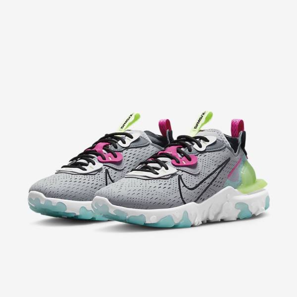 Nike React Vision Sneakers Dames Grijs Roze Zwart | NK641PTN