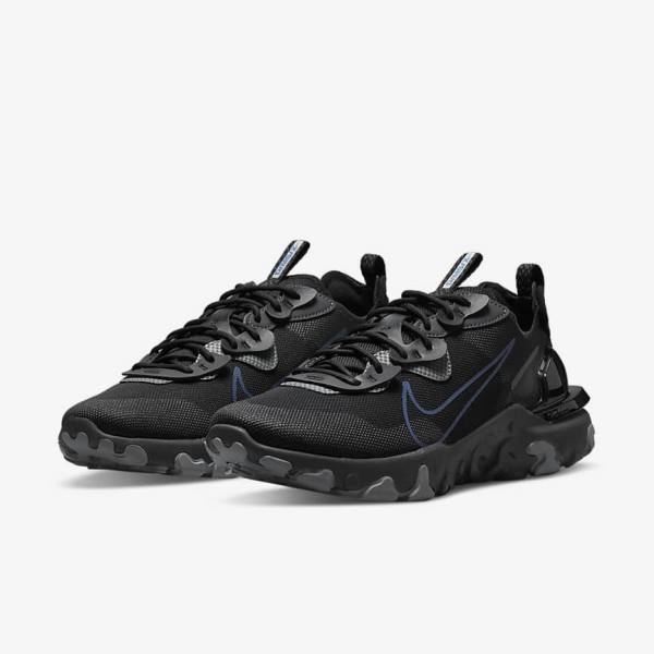 Nike React Vision Sneakers Heren Zwart Donkergrijs Koningsblauw | NK076QFP