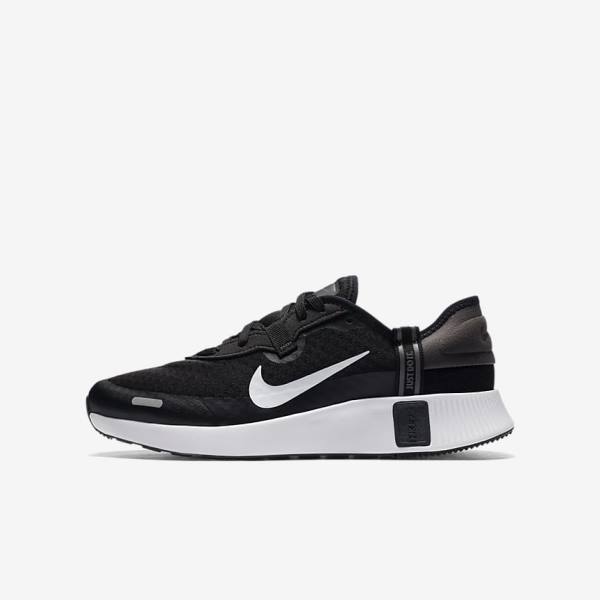 Nike Reposto Older Hardloopschoenen Kinderen Zwart Donkergrijs Wit | NK243PHY