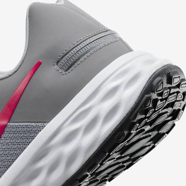 Nike Revolution 6 FlyEase Next Nature Easy On-Off Weg Hardloopschoenen Heren Lichtgrijs Donkergrijs Rood | NK413ZAO