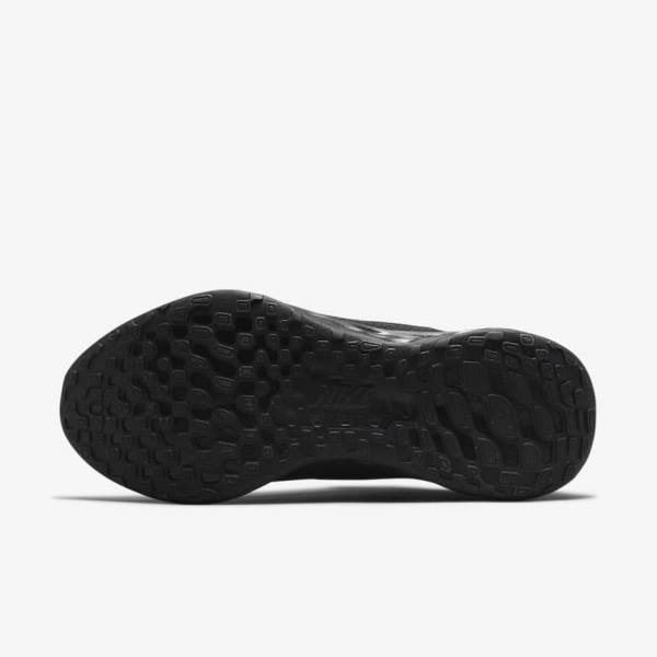 Nike Revolution 6 FlyEase Next Nature Easy-On-And-Off Weg (Extra Brede) Hardloopschoenen Heren Zwart Donkergrijs | NK416NYA