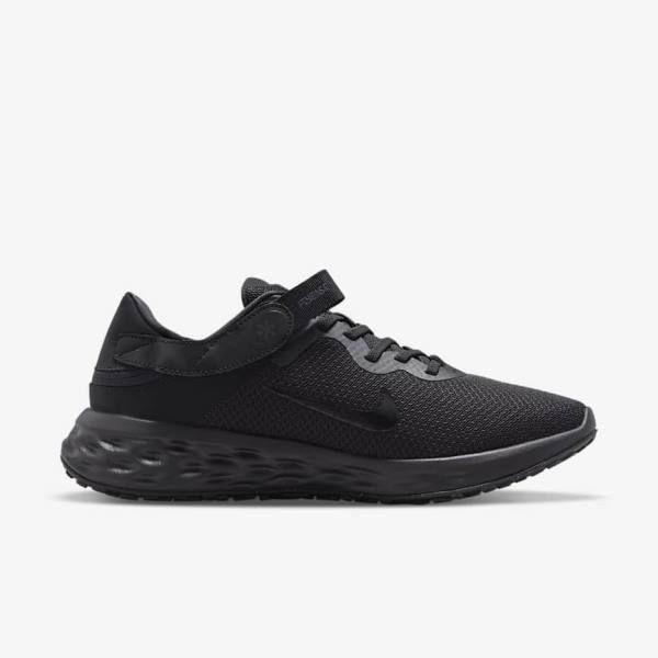 Nike Revolution 6 FlyEase Next Nature Easy On-Off Weg Hardloopschoenen Heren Zwart Donkergrijs | NK952MZH