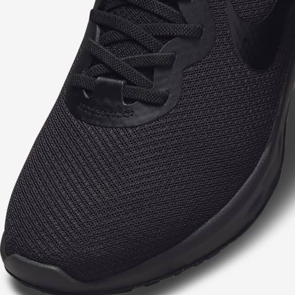 Nike Revolution 6 FlyEase Next Nature Easy On-Off Weg Hardloopschoenen Heren Zwart Donkergrijs | NK952MZH