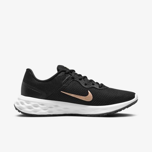 Nike Revolution 6 Next Nature Weg Hardloopschoenen Dames Zwart Wit Metal Koper | NK174ZJU