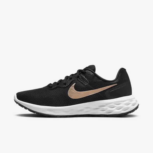 Nike Revolution 6 Next Nature Weg Hardloopschoenen Dames Zwart Wit Metal Koper | NK174ZJU