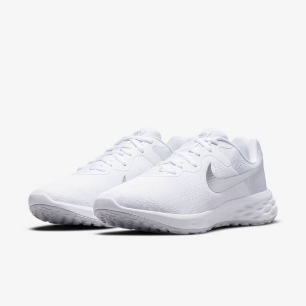 Nike Revolution 6 Next Nature Weg Hardloopschoenen Dames Wit Platina Metal Zilver | NK378DTN